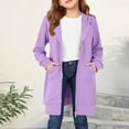 thumbnail image 2 of Girls Long Zip Up Hoodie Jacket, Teen Casual Loose Long Sleeve Hooded Sweatshirt Coat with Front Pockets, Kids Solid Lightweight Outerwear for Daily Outdoor School Wear(Purple,13-14 Years), 2 of 6