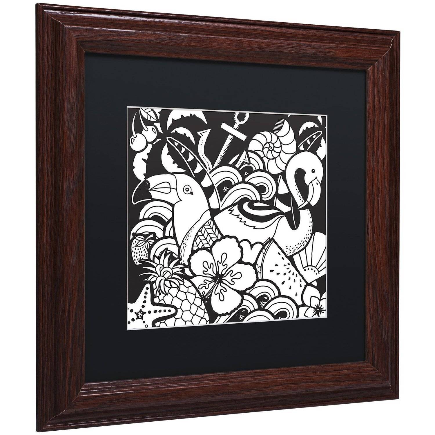 Trademark Fine Art "Island Fun" Canvas Art by Hello Angel, Black Matte, Wood Frame