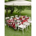 thumbnail image 3 of Outdoor Tablecloth with Umbrella Hole and Zipper, Christmas Eucalyptus Rectangle Table Cloth 54x80 Inch Waterproof Tablecloth, Xmas Pine Poinsettia Botanical Red Picnic Table Cover for Patio Camping, 3 of 7