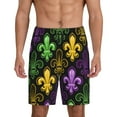 thumbnail image 2 of Picia Mardi Gras1 Pajama Shorts for Men, Men's Pajama Bottoms, Sleepwear,Short Pajama Pants-XX-Large, 2 of 9