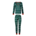 thumbnail image 6 of Matching Family Pajamas Sets Christmas Tree Snowflake Printed Long Sleeve Tops Green Xmas Loungewear, 6 of 7