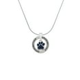 thumbnail image 2 of Delight Jewelry Silvertone Small Navy Blue Paw Silvertone Grandmother Ring Charm Necklace, 18", 2 of 4