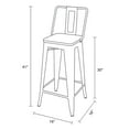 thumbnail image 2 of Leejay White 30 inch High Back Metal Barstools with Vegan Leather Seat, Set of 6, 2 of 6