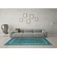 thumbnail image 3 of Ahgly Company Indoor Square Persian Light Blue Traditional Area Rugs, 8' Square, 3 of 4