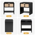 thumbnail image 7 of YOCWO Nightstand with Charging Station for Bedroom, Linen Bedside Table with Drawers, Black, 7 of 7