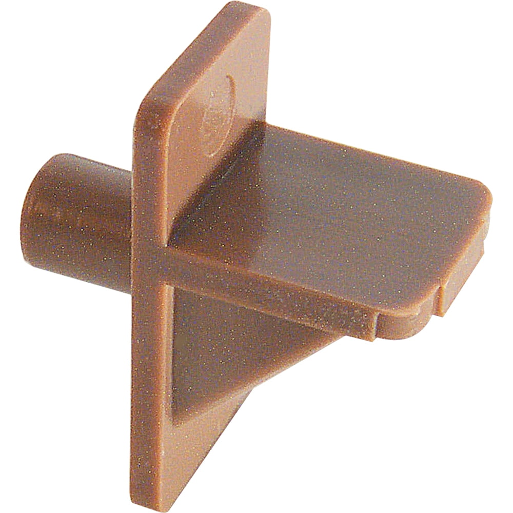 Brown Plastic Shelf Support Pins Shelf Clips Bookcase Pegs 1/4" Hole Pkg/20 