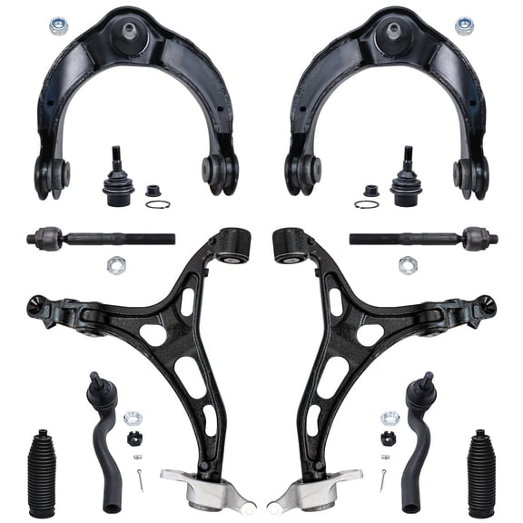 Detroit Axle - Front End 12pc Suspension Kit for 11-15 Jeep Grand Cherokee Dodge Durango, 4 Control Arms 2 Ball Joints 2 Boots 4 Tie Rods 2011 2012 2013 2014 2015