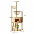 thumbnail image 4 of 59" Modern Wood Cat Tower with Sisal Scratching Posts, Acrylic Hammock & Top Perch for Indoor Cats, 4 of 11