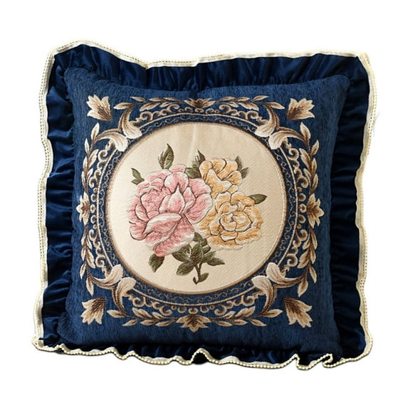 Vikakiooze Lace Pillow Sofa Living Room Bedroom Bedside Car Fabric Embroidery Pillow Waist Cushion Backrest