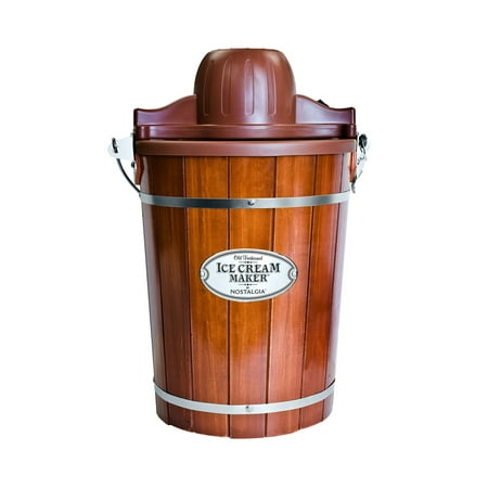 Nostalgia Electric Ice Cream Maker, 6 Quarts, Soft Serve Machine with Easy-Ca...