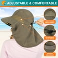 thumbnail image 6 of SUN CUBE Wide Brim Sun Hat with Neck Flap, Fishing Hiking for Men Women Safari, Neck Cover for Outdoor Sun Protection UPF50+ | Olive, 6 of 9