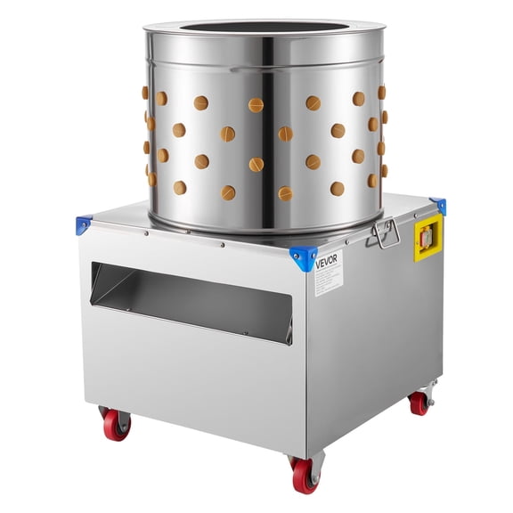 VEVOR Chicken Plucker Machine, 19.7 in Drum, 2HP & 275RPM Electric Chicken Plucking Machine with 106 Soft Fingers & Transport Wheels, Stainless Steel Feather Remover for Processing 2-4 Chicks Once