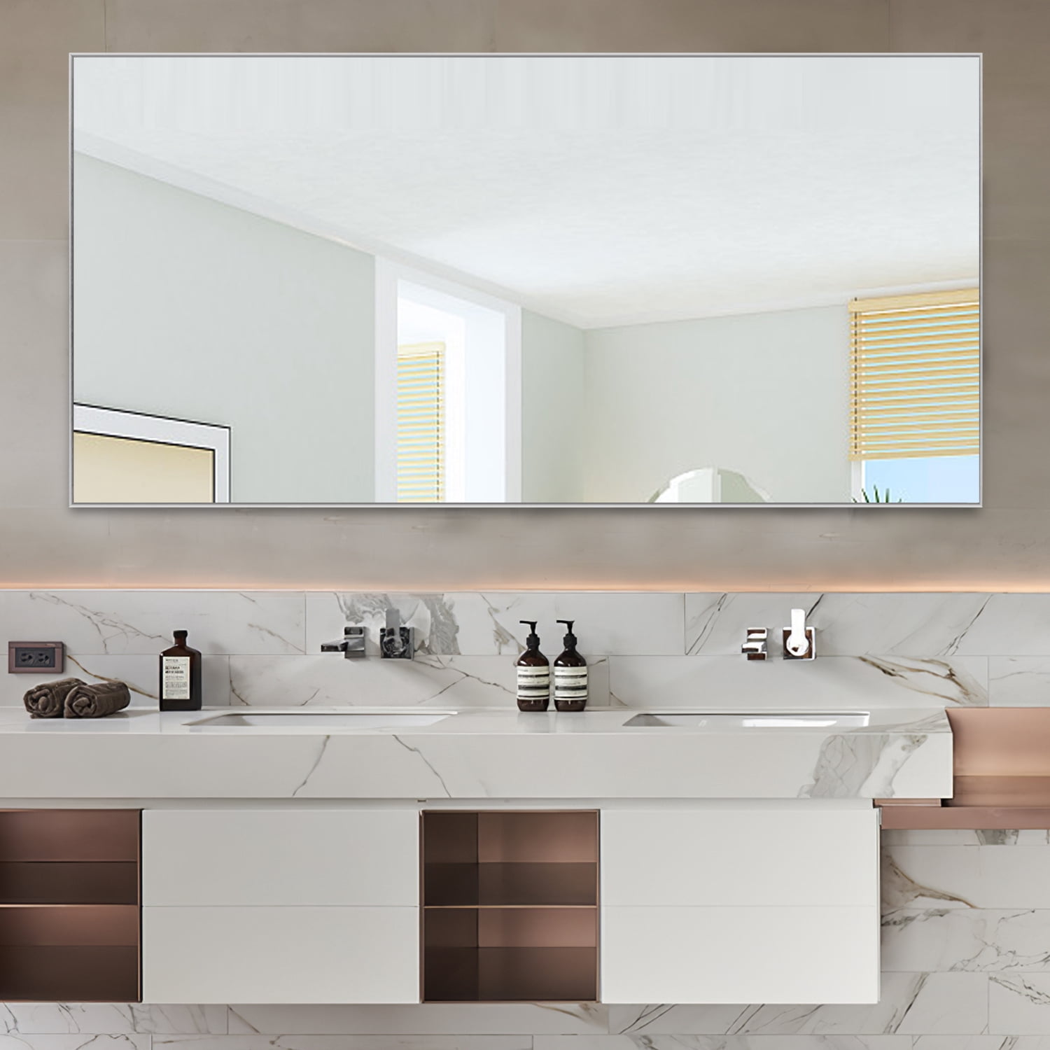 71"x32" Silver Modern Full Length Mirror