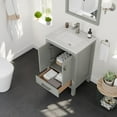 thumbnail image 5 of Eviva London 24"W x 18"D Gray Bathroom Vanity with White Carrara Quartz Countertop and Undermount Porcelain Sink, 5 of 11