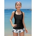 thumbnail image 4 of Traje de baño Minggo para niñas con cuello halter, tankini de 4 piezas, 8-15 años, con gafas de sol, 4 of 8