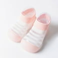 thumbnail image 4 of Kids Socks, Kids Toddler Boys Girls Summer Striped Breathable Soft Sole Rubber Shoes Socks Slipper Anklet 5-36 Months, Baby Non Grip Ankle Socks(Pink,18-24 Months), 4 of 4