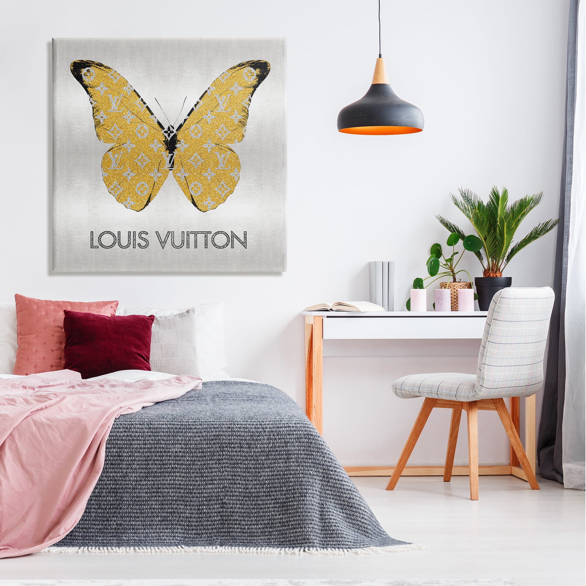 Stupell Industries Yellow Patterned Butterfly Animals & Insects Painting Gallery Wrapped Canvas Print Wall Art, 36 x 36