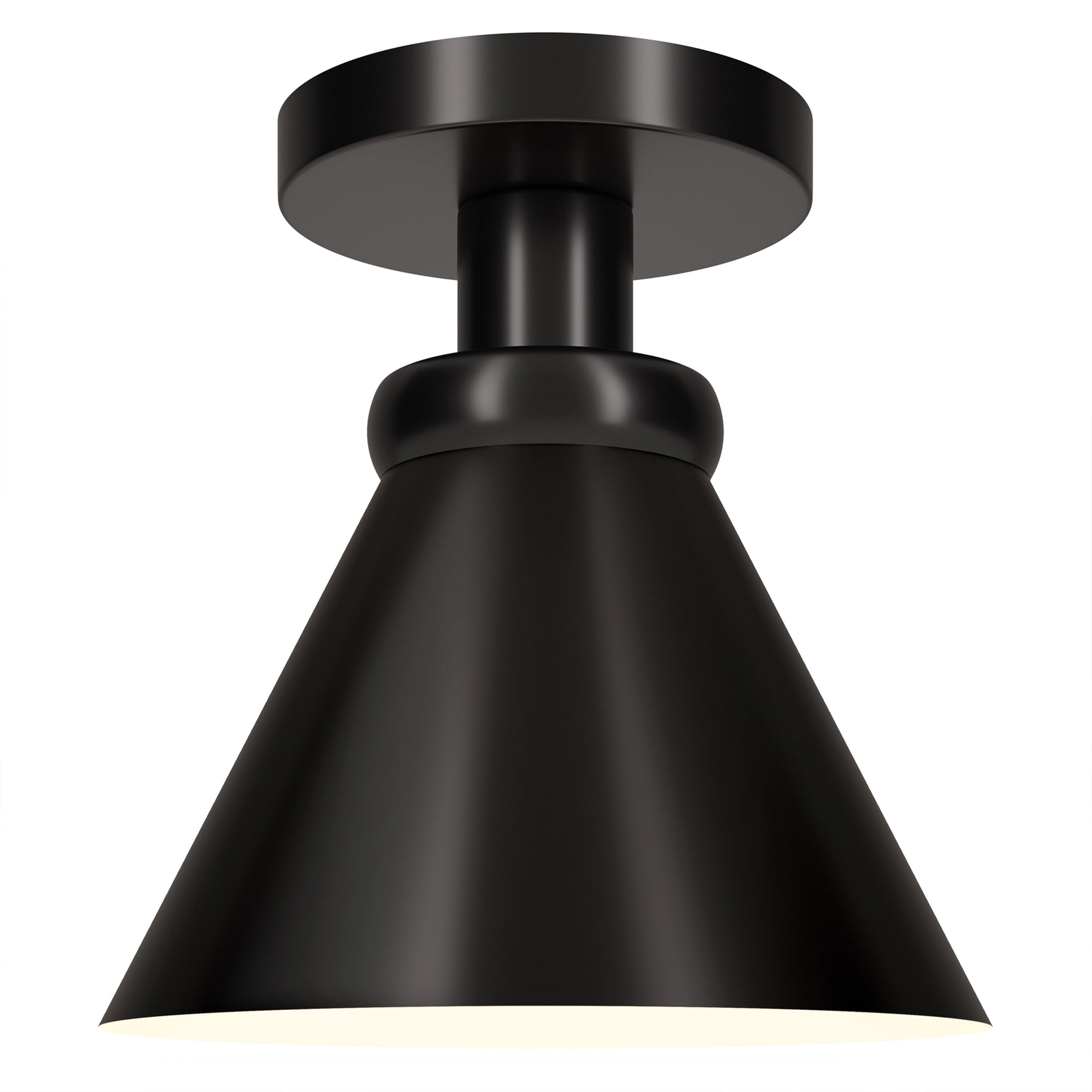 Evelyn&Zoe 8.5" Black Semi Flush Mount