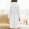thumbnail image 6 of Cethrio Girls Sleepwear Robes, Fleece Warm Winter Long Sleeve Bathrobes with Belt White Size 10-12, 6 of 6