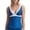 Blue, variant on DKNY Women's Blue Color Block Removable Soft Cups Deep V Neck Adjustable Tankini Swimsuit Top L