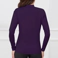 thumbnail image 4 of Vinsonshop Women's Long Sleeve Mock Neck Thermal Tops Fleece Lined Base Layer Undershirts Slim Fit Cold Weather Wear Purple XL, 4 of 7