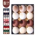 thumbnail image 4 of 12 piezas de adornos de bolas de Navidad de tela rosa y verde para árbol de Navidad, decoración de fiesta, colgante de esferas navideñas de Año Nuevo de 8 cm, 4 of 5