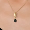 thumbnail image 3 of Gem Stone King 10K Yellow Gold Black Onyx and Lab Grown Diamond Pendant Necklace for Women | 1.12 Cttw | Gemstone December Birthstone | Pear Shape 8X6MM | With 18 inch Chain, 3 of 6