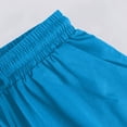 thumbnail image 6 of Bermuda Shorts for Women Length Drawstring Elastic Waist Linen Shorts Casual Summer Pedal Pushers with Pockets,Dark Blue M, 6 of 8