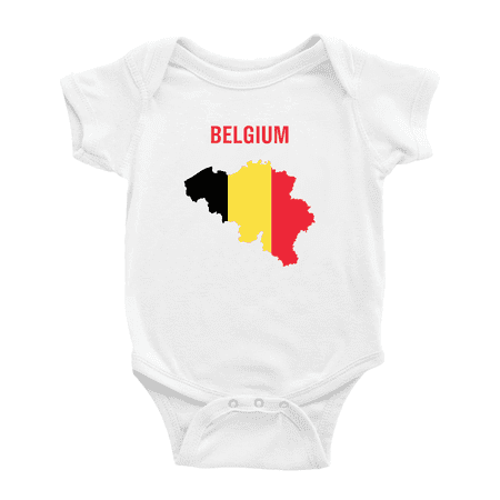 

Belgiu Map Flag Cute Baby Bodysuit Romper (White 3-6 Months)