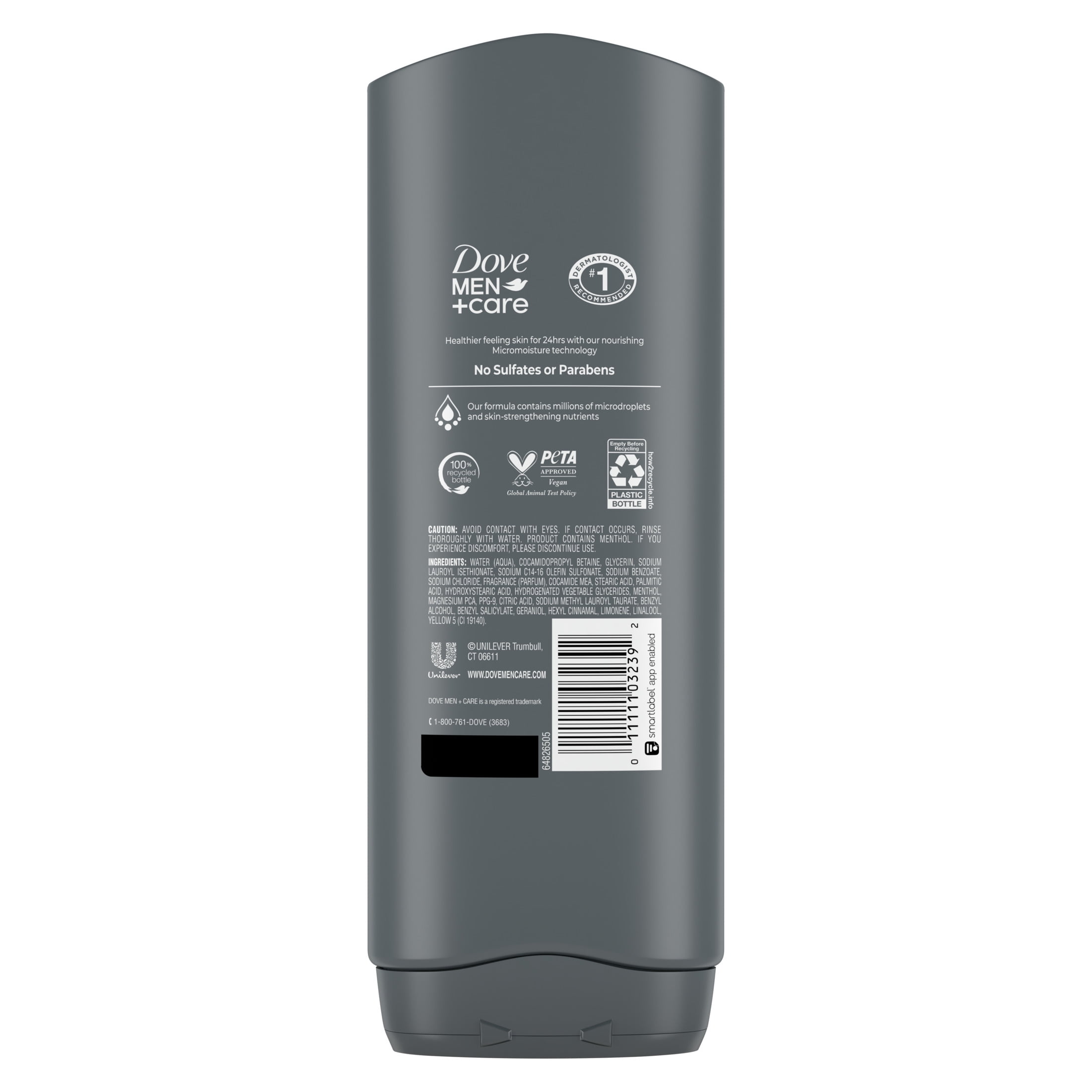 Dove Men+Care Recharge Nourishing 3-in-1 Body Face & Hair Wash for Men All Skin, 18 oz