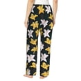 thumbnail image 3 of Goofa Lilies Flowers Printed Soft Pajama Pants for Women, Wide Leg Comfy Casual Lounge Yoga Pants-X-Large, 3 of 9