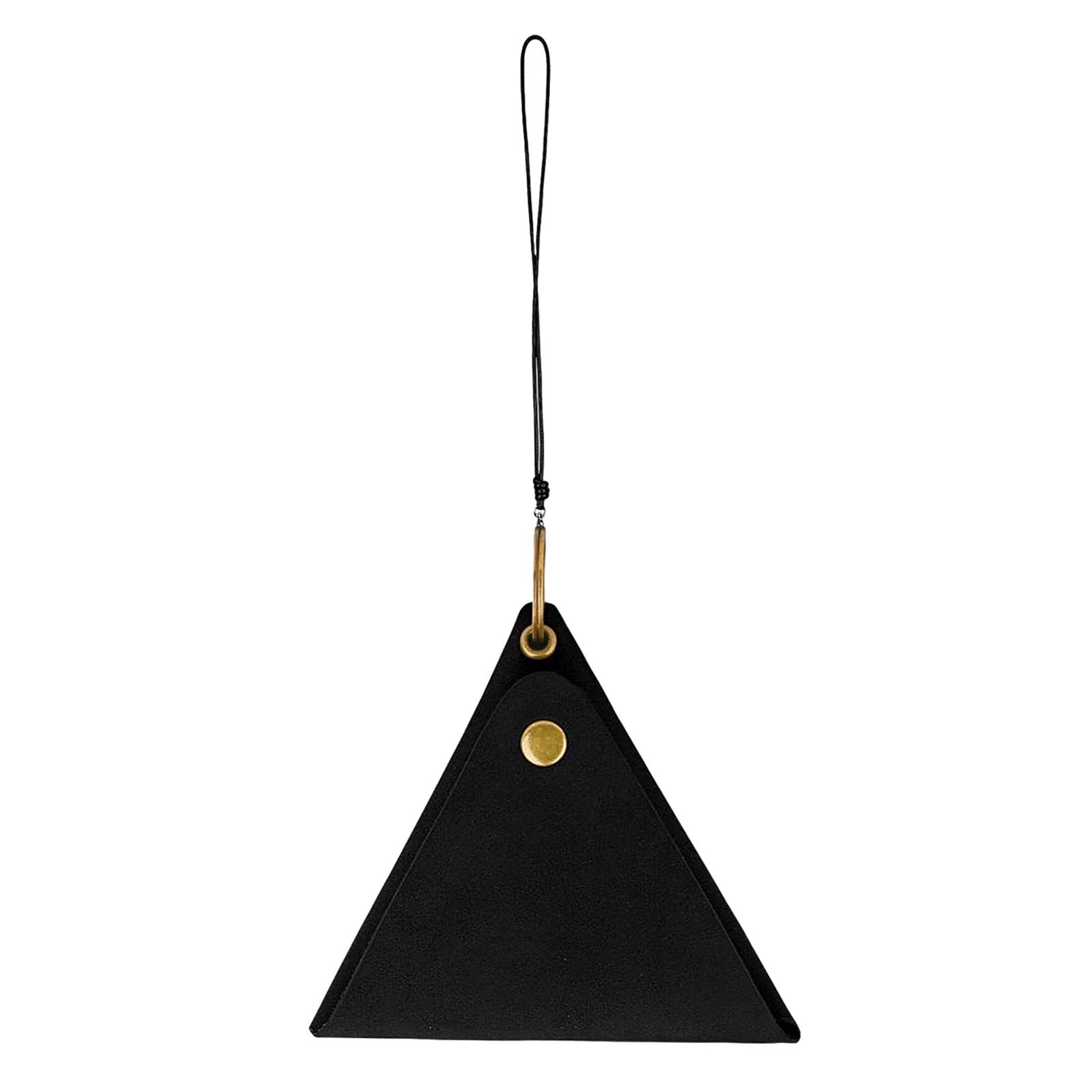 QSTDGVPW Hanging Neck Pouch Practical Fashionable PU Leather Women Wallet Earbud Case Black