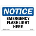 thumbnail image 1 of SignMission OS-NS-A-1218-L-11838 12 x 18 in. OSHA Notice Sign - Emergency Flashlight Here, 1 of 1