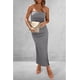 thumbnail image 4 of Vestido PRETTYGARDEN Strapless Gris Maxi Ajustado con Abertura Talle M, 4 of 8
