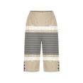 thumbnail image 5 of Utoimkio Women's Boho Striped Bermuda Shorts,Casual Print with Side Slit & Button Detail, 5 of 5