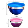 thumbnail image 5 of Joernso Salad Bowl Anti-rust Sturdy Washable Round Bowl with Plastic Cap Salad Fruit Pan for Home, 5 of 8