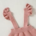 thumbnail image 4 of Baby Bodysuits Knitted Summer Newborn Girls Jumpsuit Outfits Fashion Ruffles Infant Toddler Clothing Hat 2PC Solid 0-18M Onesies, 4 of 6