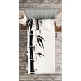 thumbnail image 3 of Ambesonne Asian Themed Quilted Bedspread Set 2 Pcs, Folk Chinese Pattern, Twin Size, Black and Cream, 3 of 3