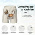 thumbnail image 6 of Picia Brown Cat Cartoon pattern Mens Swim Trunks with Compression Liner Stretch Beach Shorts Quick Dry with Zipper Pockets No-Chafing Board Shorts-Medium, 6 of 9