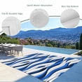 thumbnail image 3 of Blue White Moire Outdoor Rug for Patio/Deck/Porch, Non-Slip Large Area Rug 5 x 8 Ft, Modern Abstract Art Indoor Outdoor Rugs Washable Area Rugs, Reversible Camping Rug Carpet Runner, 3 of 8