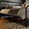 thumbnail image 6 of SHA CERLIN Queen Size Metal Platform Bed Frame with Victorian Vintage Headboard & Under-bed Storage, Black, 6 of 11