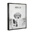 thumbnail image 4 of Stupell Industries Poop Deck Bathroom Dog Animals & Insects Painting Black Floater Framed Canvas Art Print Wall Art, 17 x 21, 4 of 10