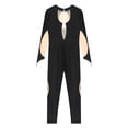 thumbnail image 6 of Haitryli Women's Full Body Long Sleeve Unitard One Piece Rhinestone Ice Skating Jumpsuit Gymnastics Black XL, 6 of 7