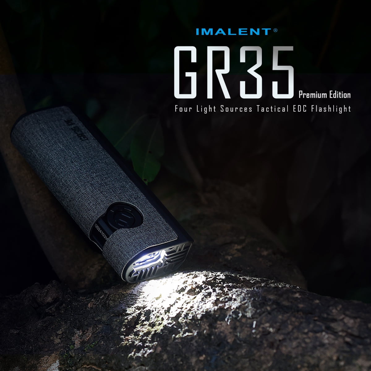 IMALENT GR35 Rechargeable EDC Flat Flashlight 2800 Lumen White LED Portable Pocket-Sized, Water-Resistant, Daily Carry Light for Outdoor Use Black