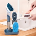 thumbnail image 1 of Amdohai Brosse à Vaisselle avec Distributeur de Savon Vert, Récurant en Silicone avec Inox, 1 of 9