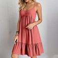 thumbnail image 2 of DecSea Women's Summer Spaghetti Strap Sundress V Neck Backless Midi Dress Casual Sleeveless Boho Floral Dress XS-3XL, 2 of 9