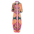 thumbnail image 5 of Lilgiuy Women's Casual Lapel Printing Button Single-Breasted Long-sleeve Shirt Split Long Dress Orange 2022 Fall Winter, 5 of 5