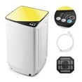 thumbnail image 1 of Giantex Full-Automatic Washing Machine, 7.7lbs Capacity Washer and Spinner Combo w/Built-in Barrel Light, Drain Pump & Long Hose, Compact Laundry Washer for Small Spac/RV/Dorm (Yellow), 1 of 10