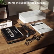 Reshow Portable Cassette Player, USB Cassette to MP3 Converter, Tape Digitalizer for Laptop and PC, Black