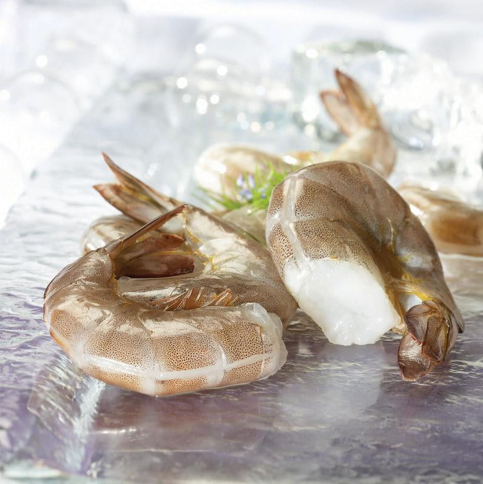 Fresh Jumbo Raw Shrimp Easy-Peel Deveined Tail-on, 2 lb (21-25 Count per lb), Ready to Cook